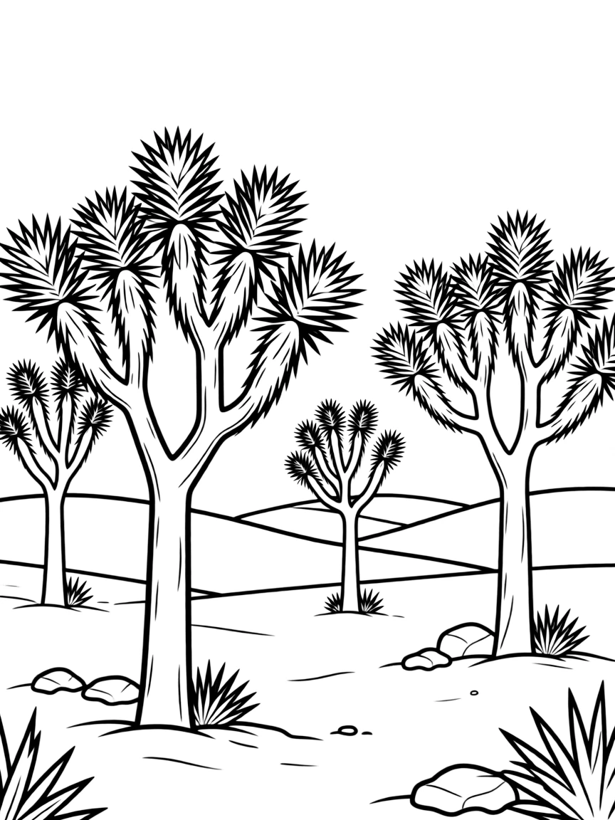 Joshua trees in a desert landscape