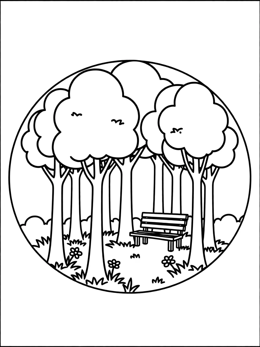 A circle of trees creating a sacred grove