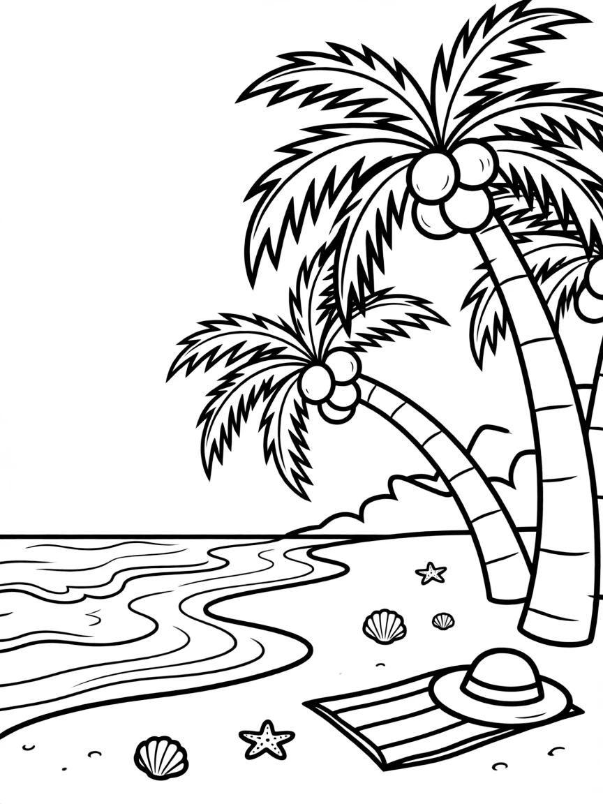 Palm trees on a tropical island beach