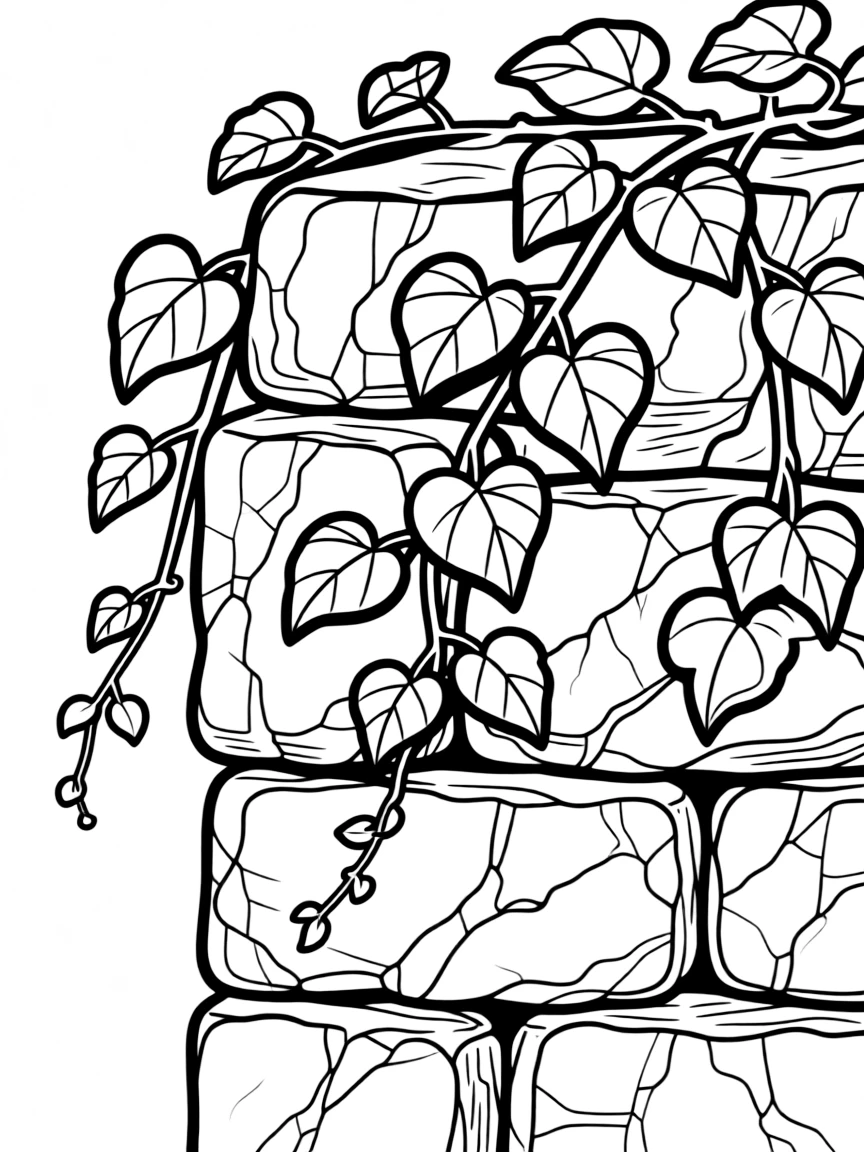 Ivy climbing up an old stone wall