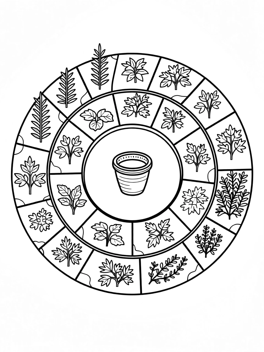 A detailed herb spiral garden design