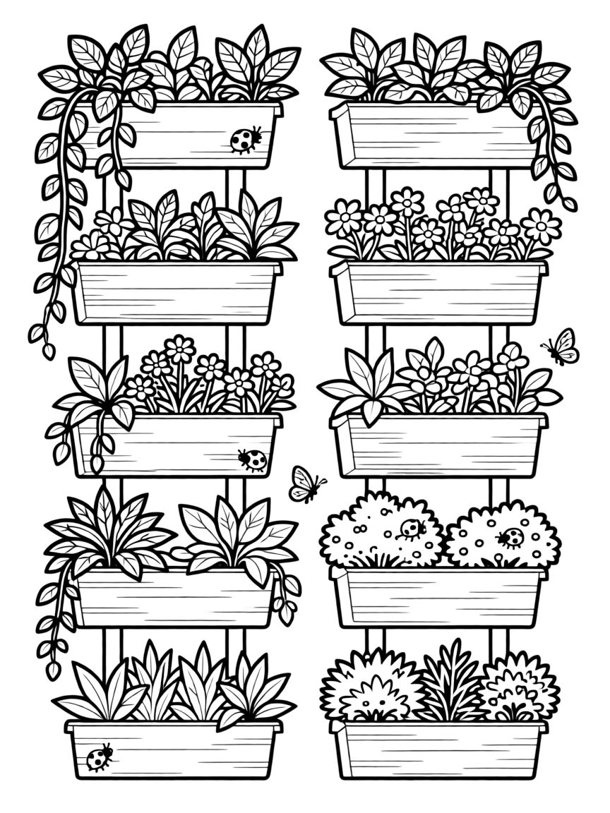 A wall of living plants in vertical garden