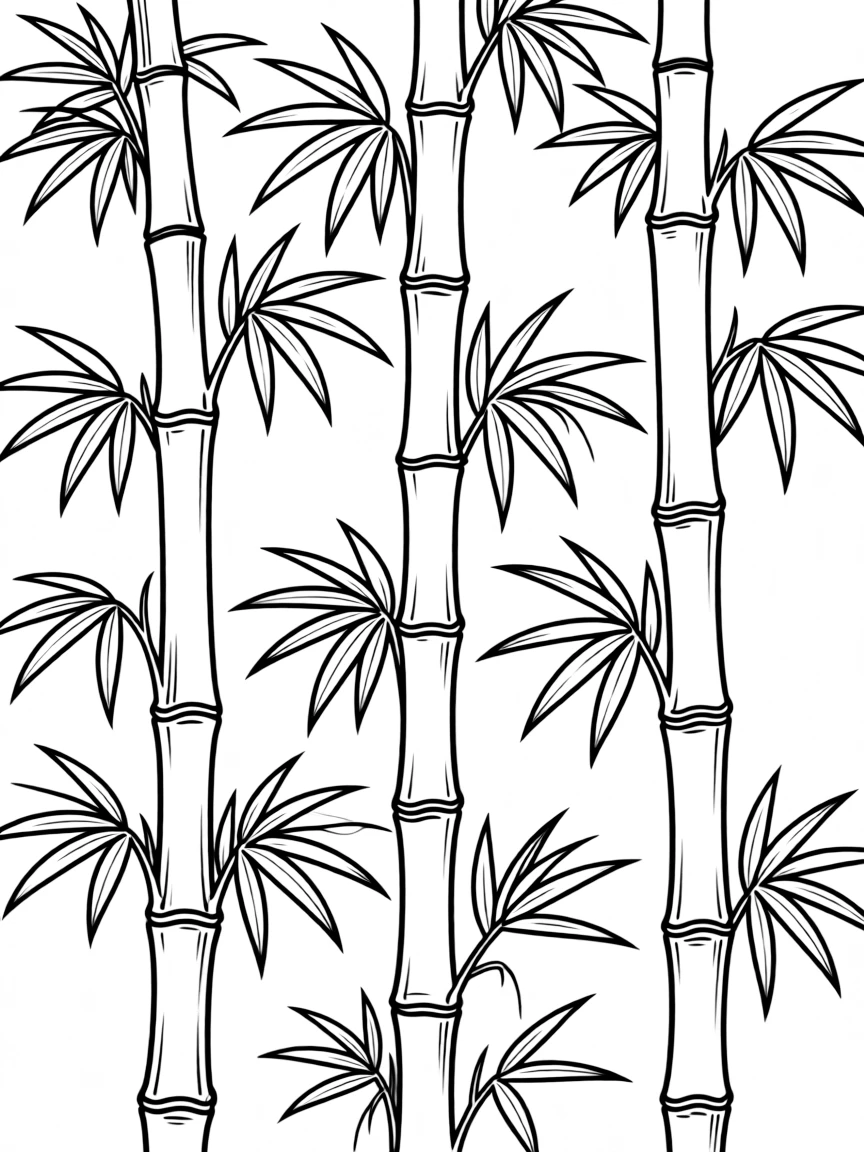 Bamboo plants with detailed segments