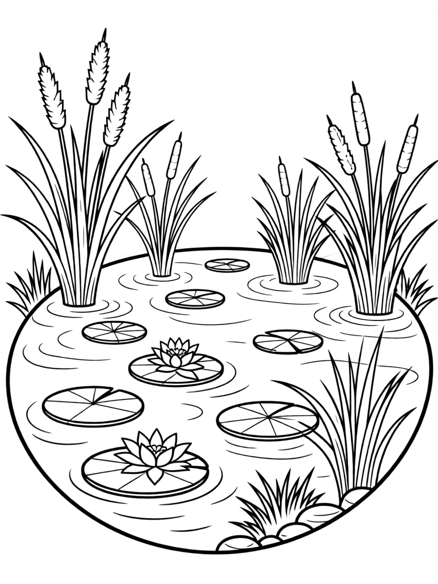 Aquatic plants in a pond ecosystem