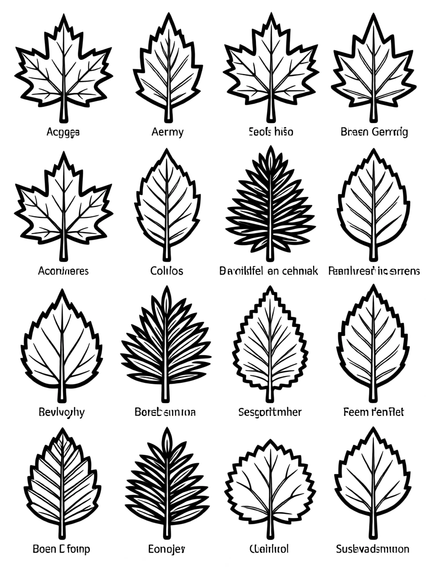 A detailed leaf identification chart