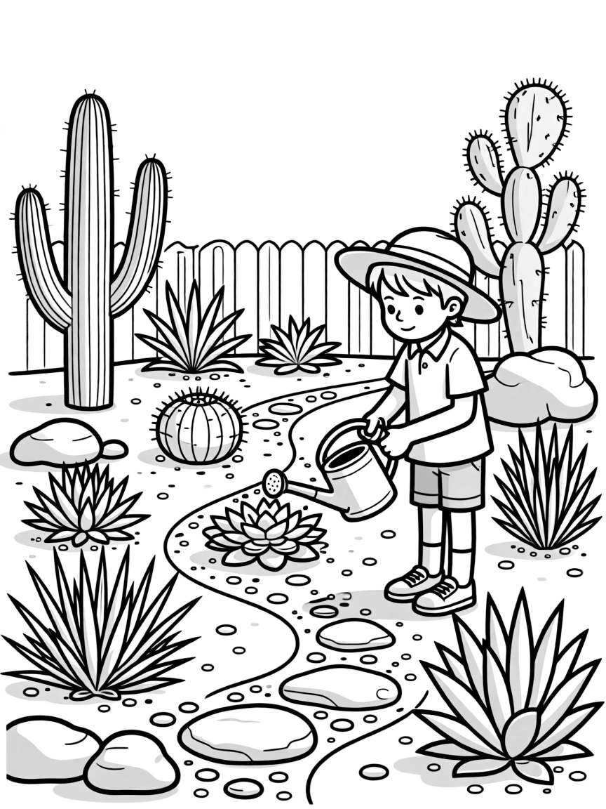 A xeriscape design for drought-resistant gardening