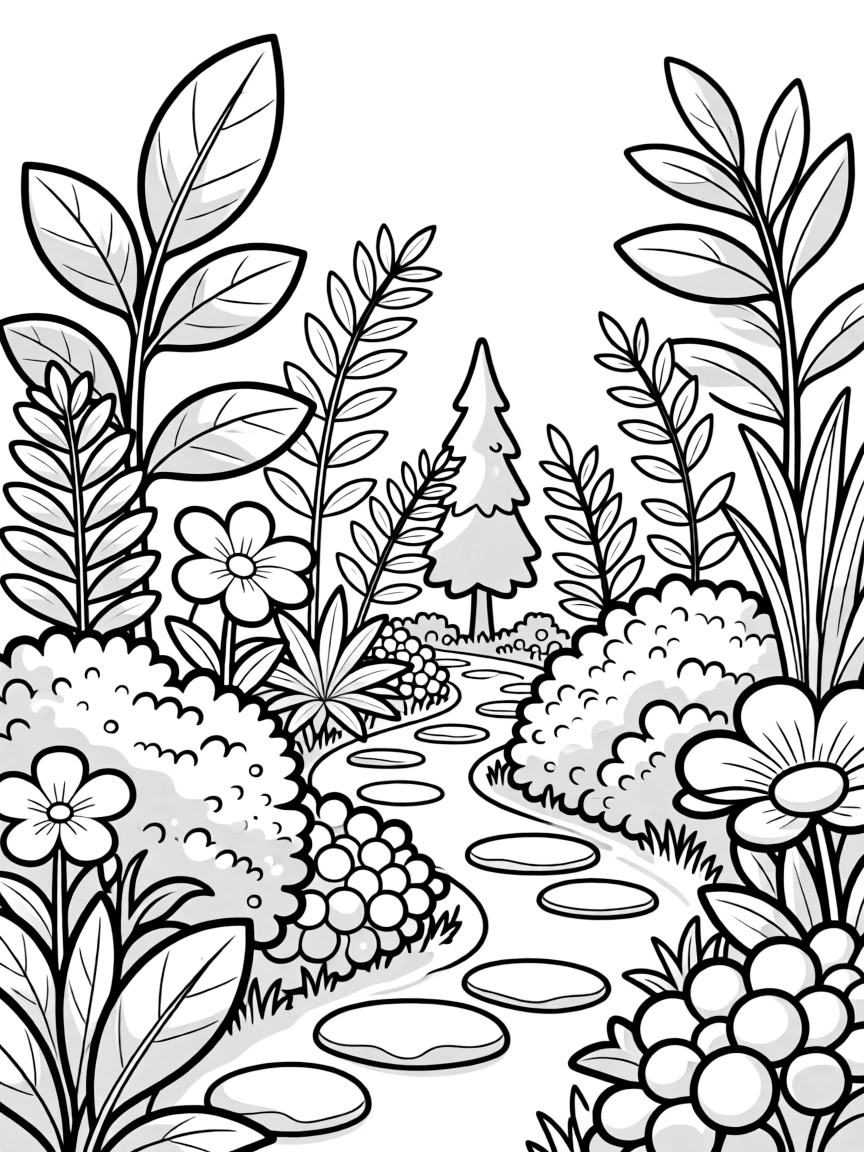 A garden made entirely of plants with silver foliage
