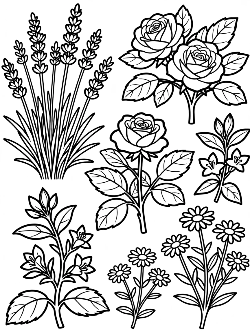A detailed illustration of plants used in perfumery