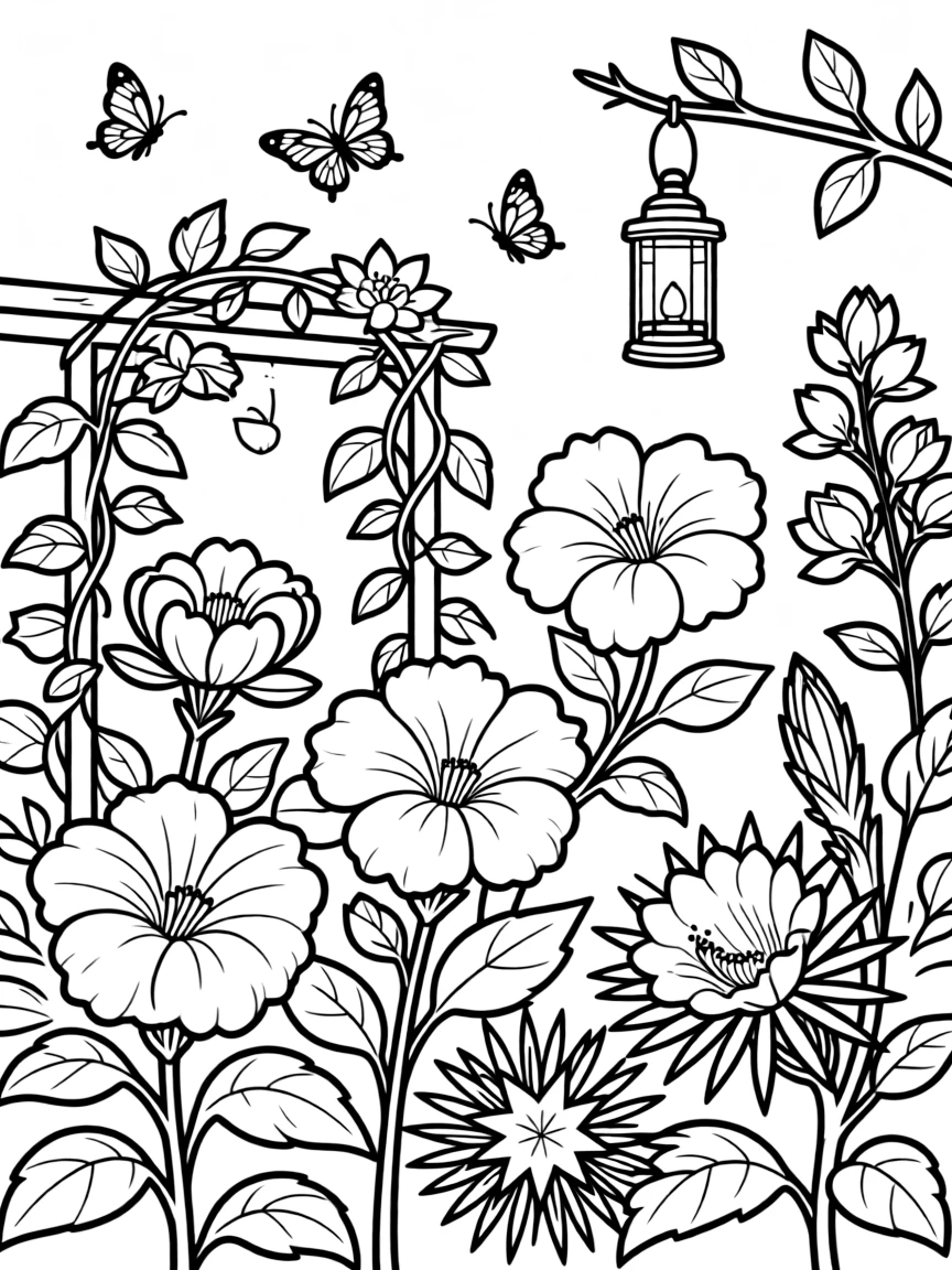 A garden of night-scented flowering plants