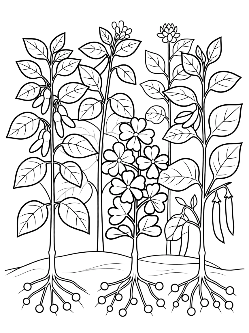 Detailed illustration of plants that fix nitrogen