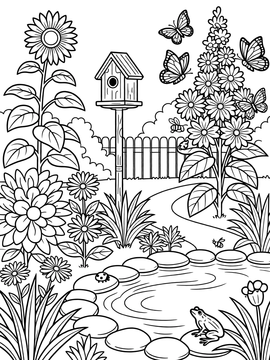 A garden designed to attract specific wildlife
