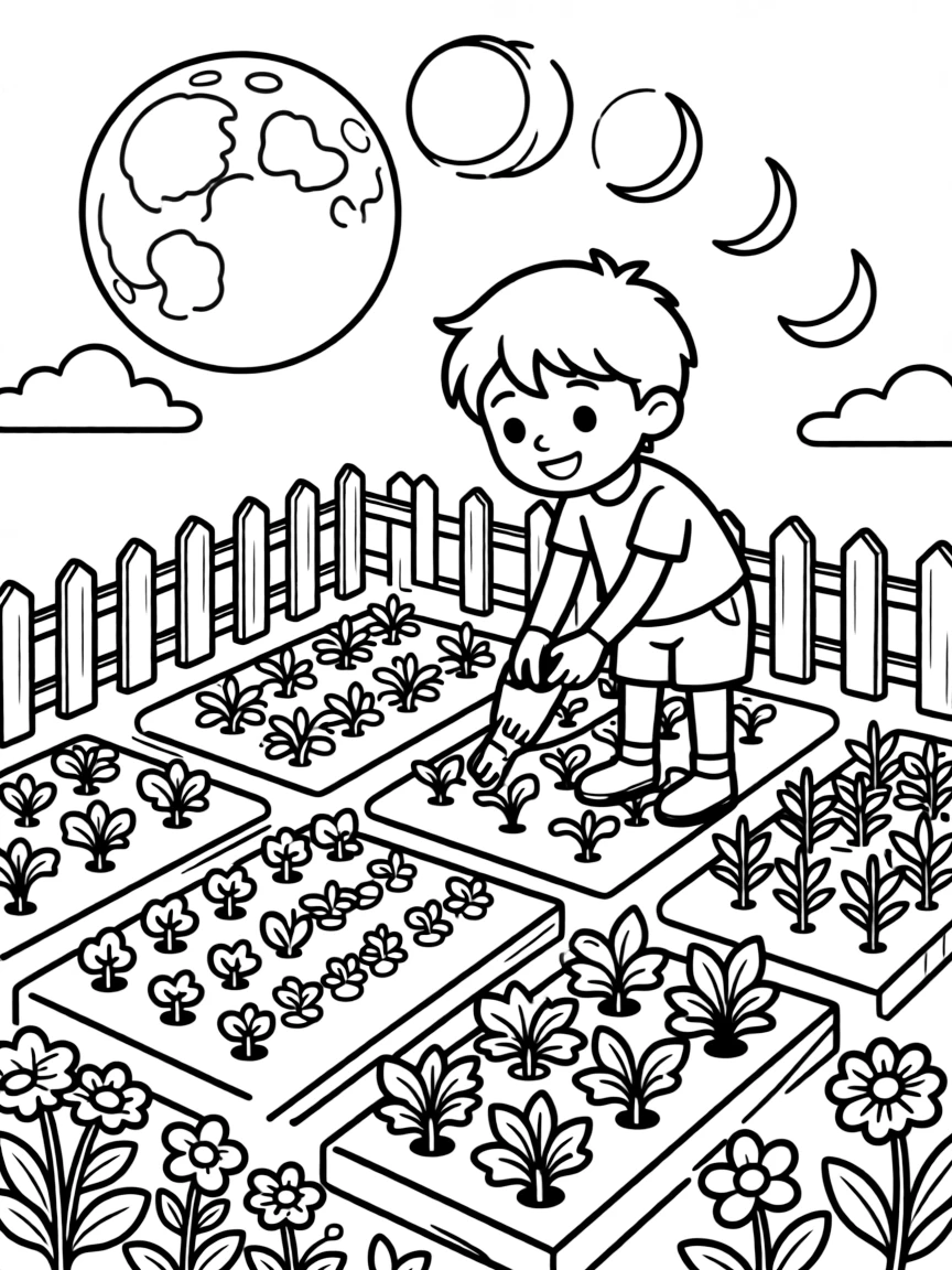 A garden designed based on moon planting principles