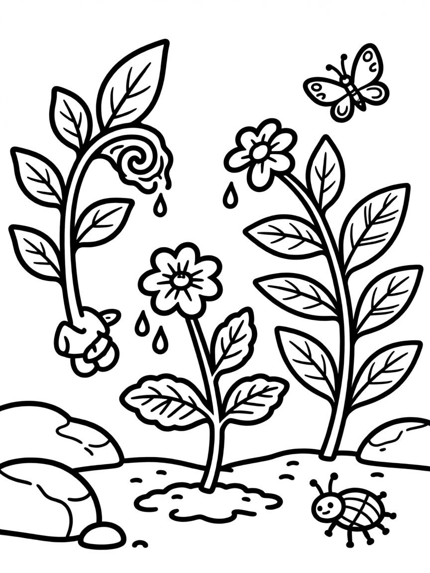 Detailed illustration of how plants signal danger