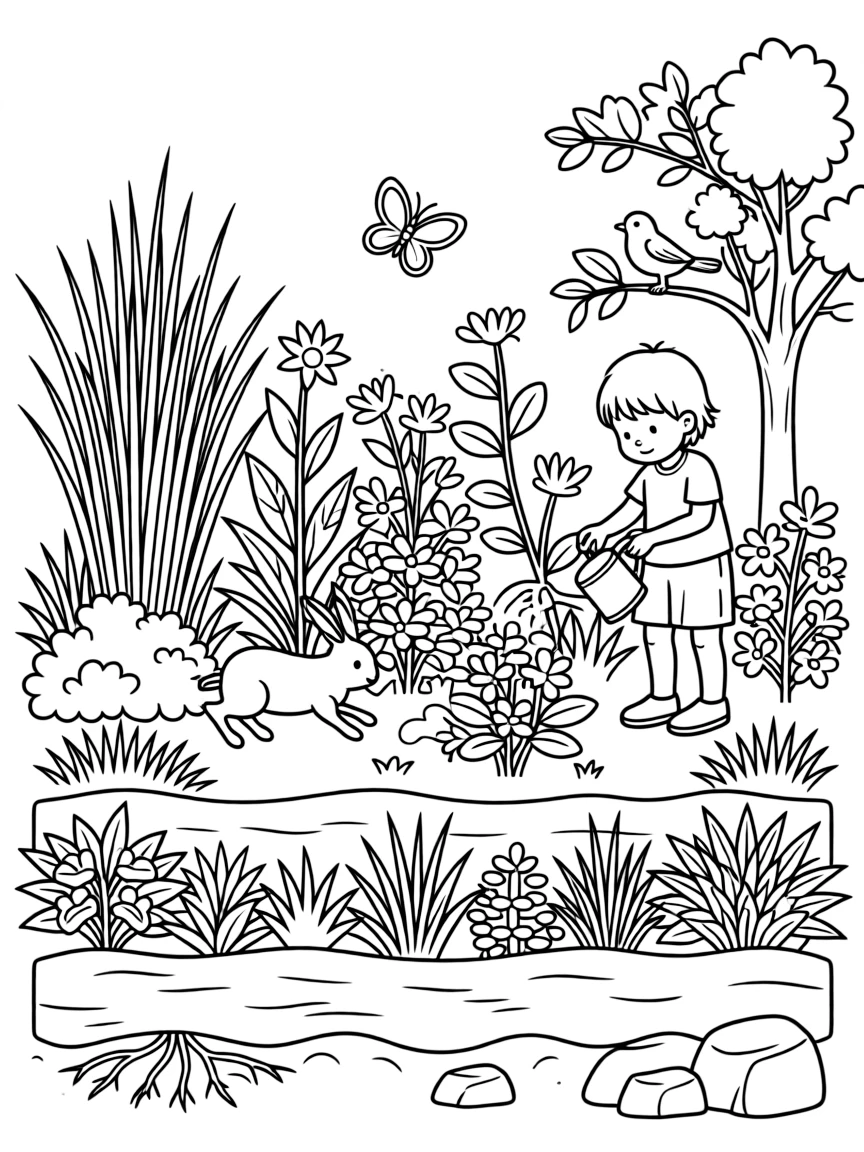 A garden designed to recreate a specific ecosystem