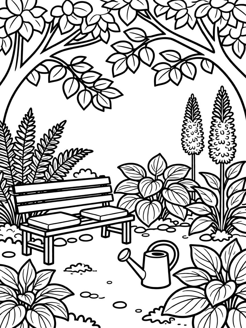A garden designed to thrive in deep shade