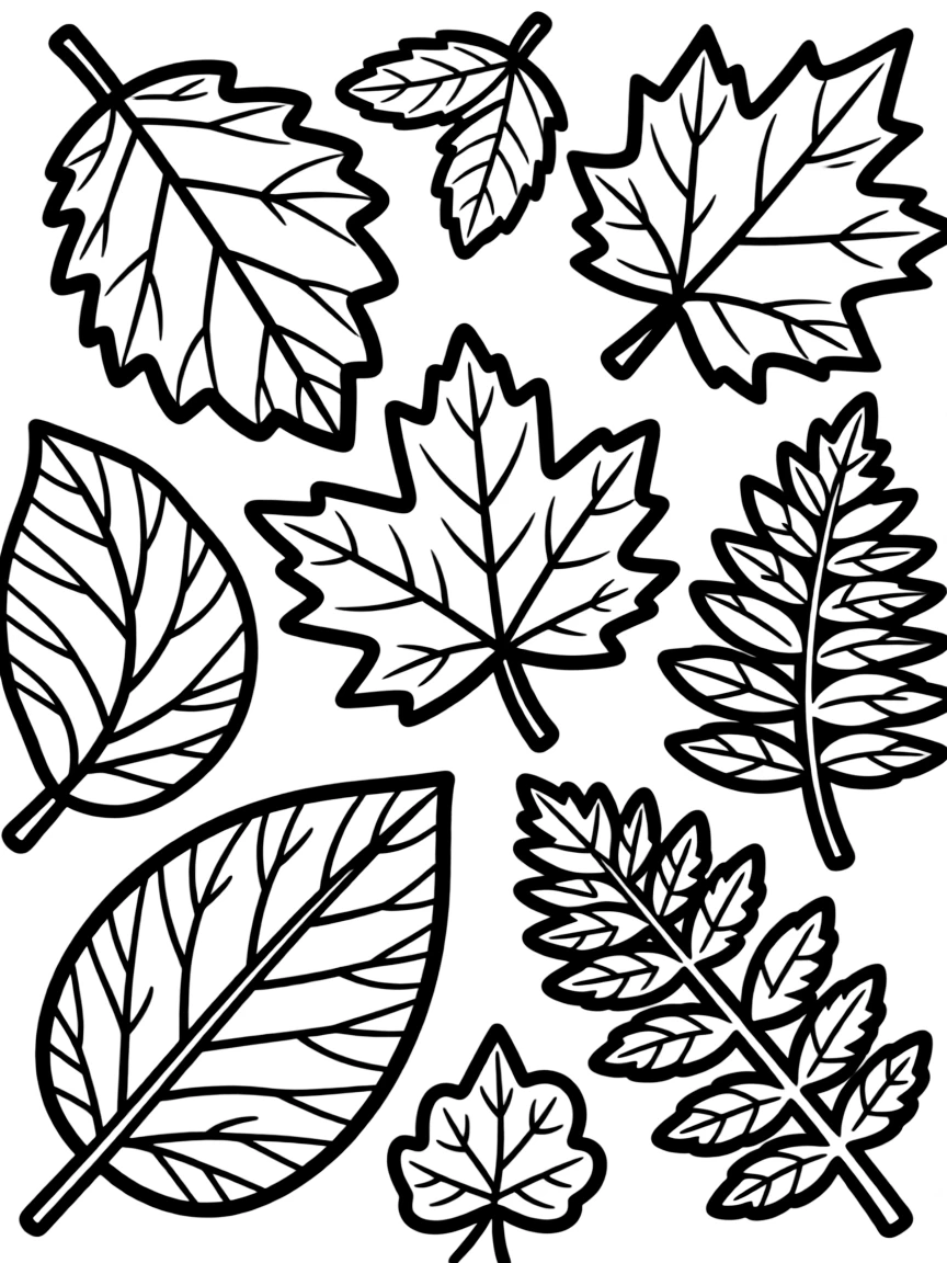 A close-up of leaf patterns and textures