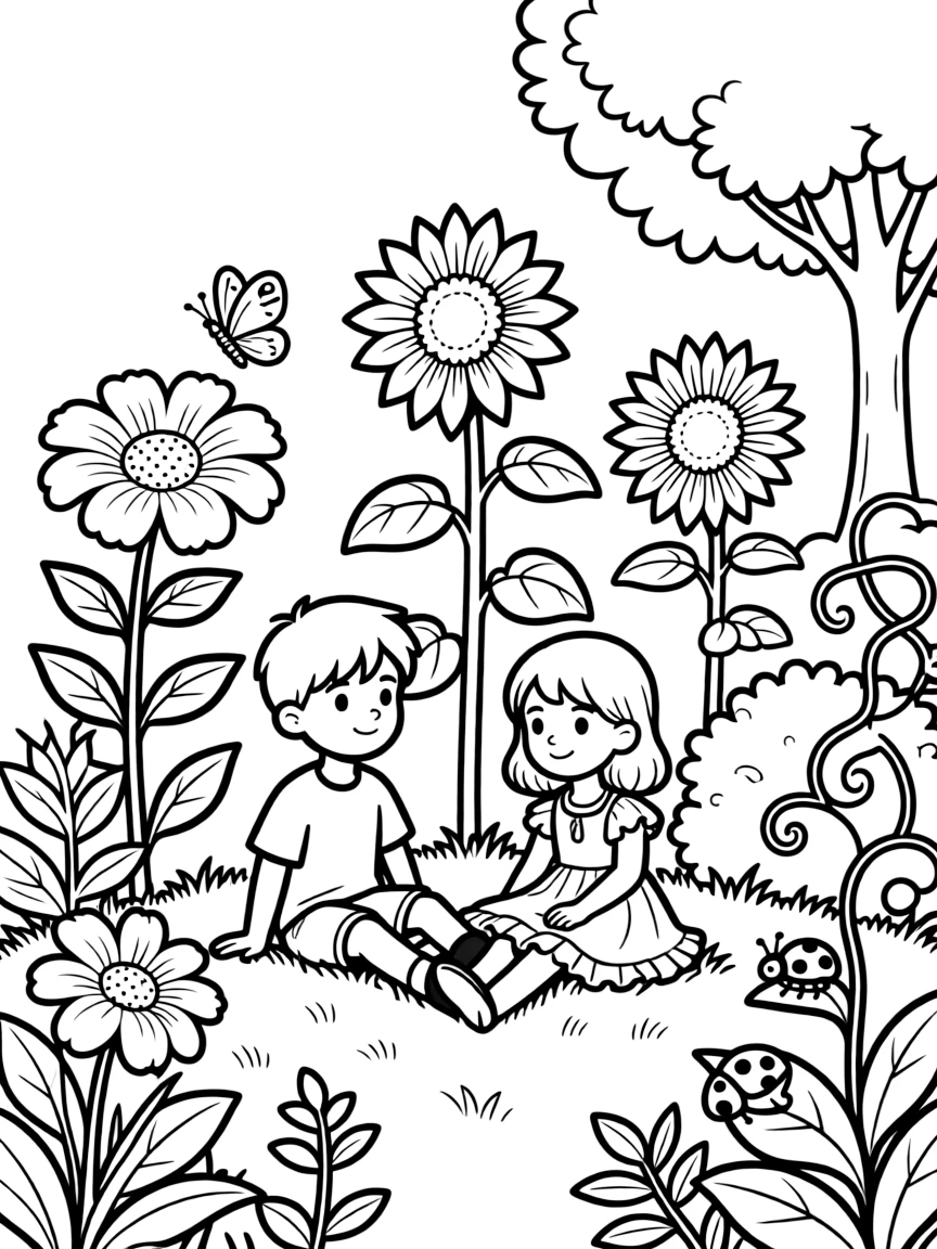 Plants arranged to tell a story or create a scene