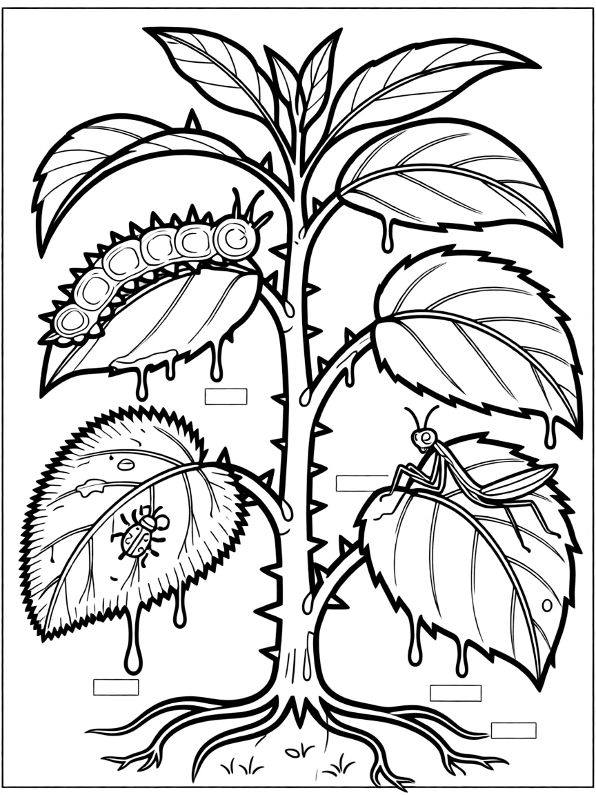 A detailed illustration of a plant's defense system