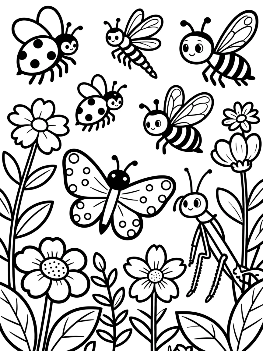A detailed illustration of beneficial garden insects