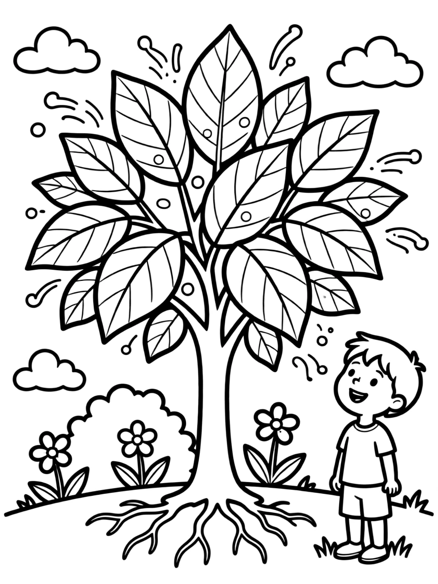 A detailed illustration of how plants filter air