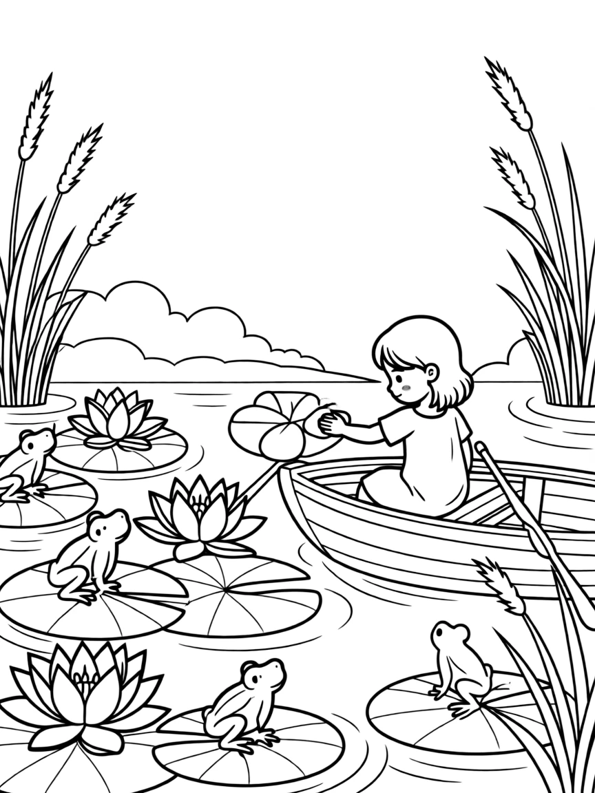 A floating garden on a pond or lake