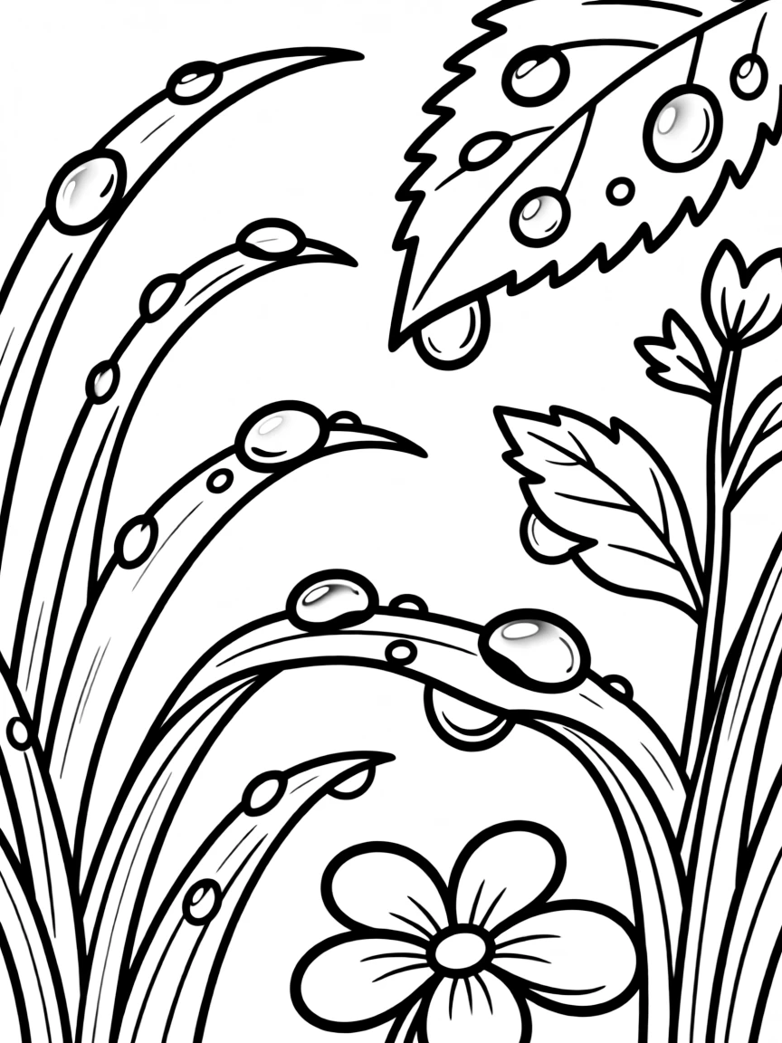 A close-up of how plants capture and hold dew