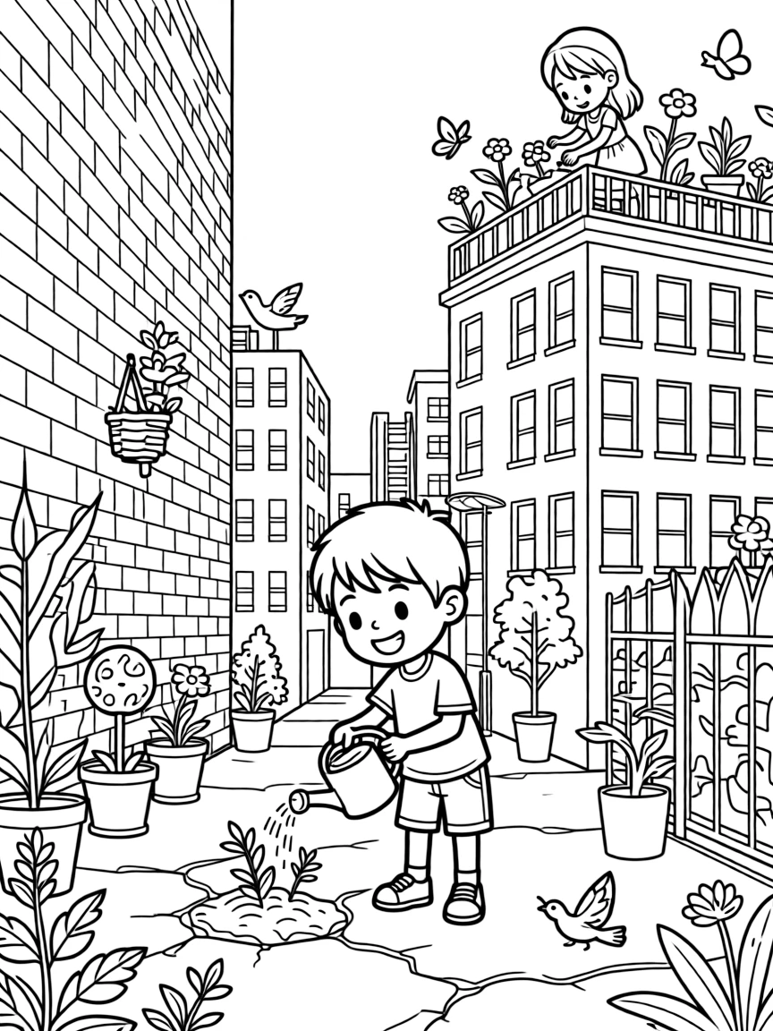 Plants growing in challenging urban environments