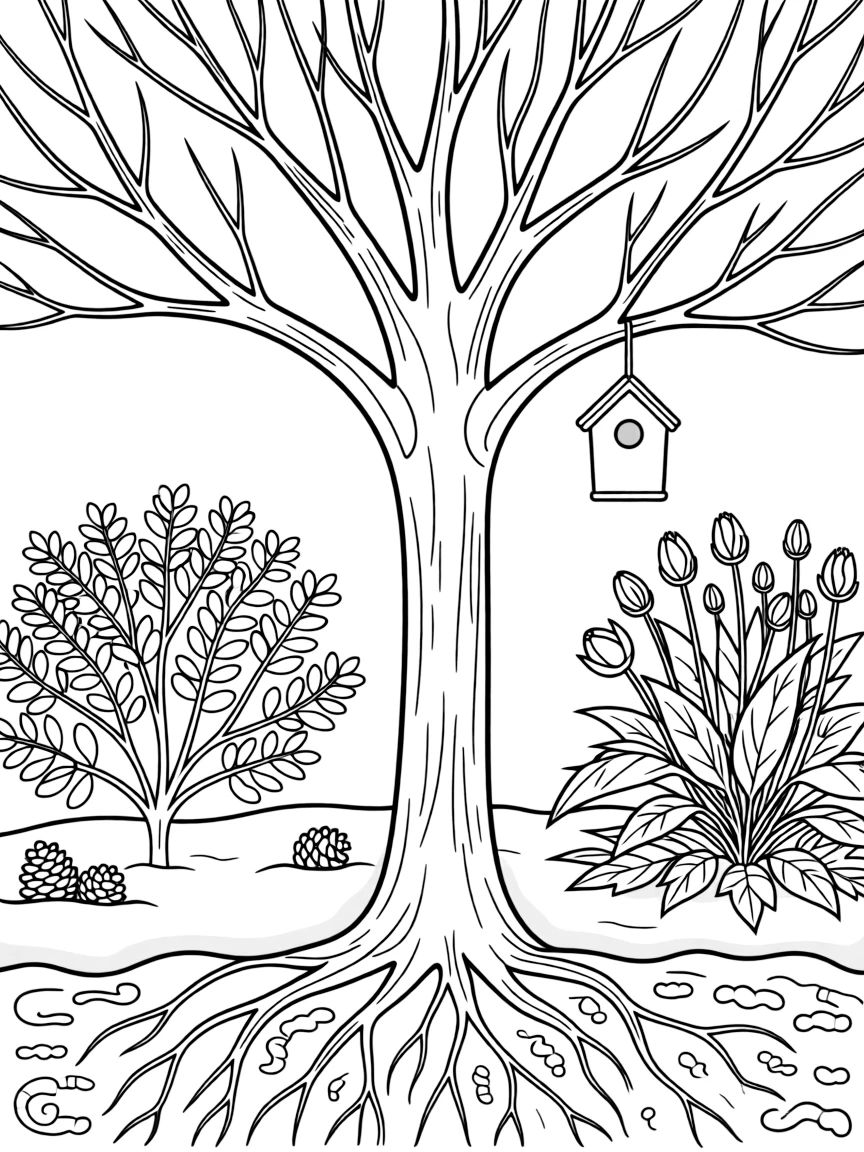 A detailed illustration of how plants survive winter