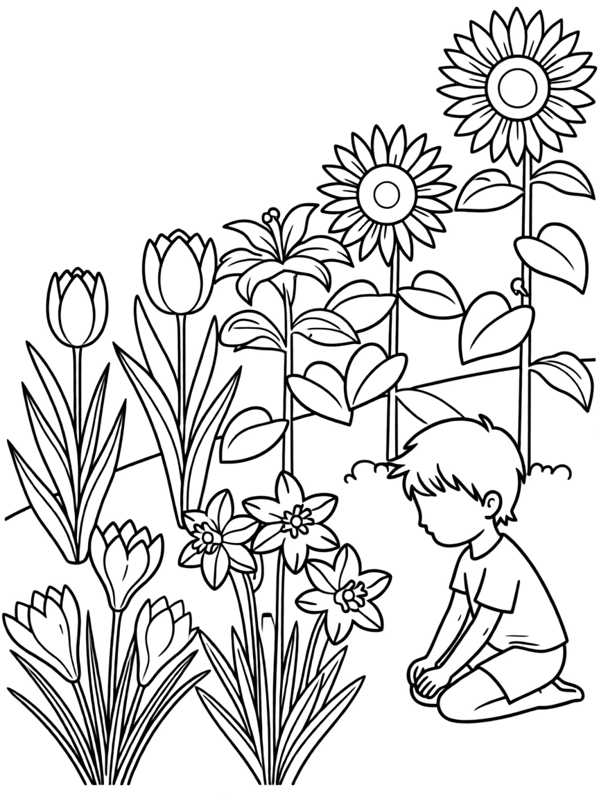 Plants arranged based on their bloom times