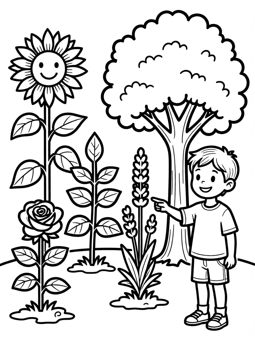 A garden where each plant has a symbolic meaning