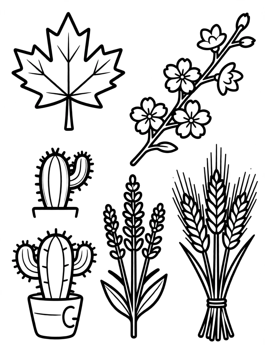 Plants arranged to represent different countries