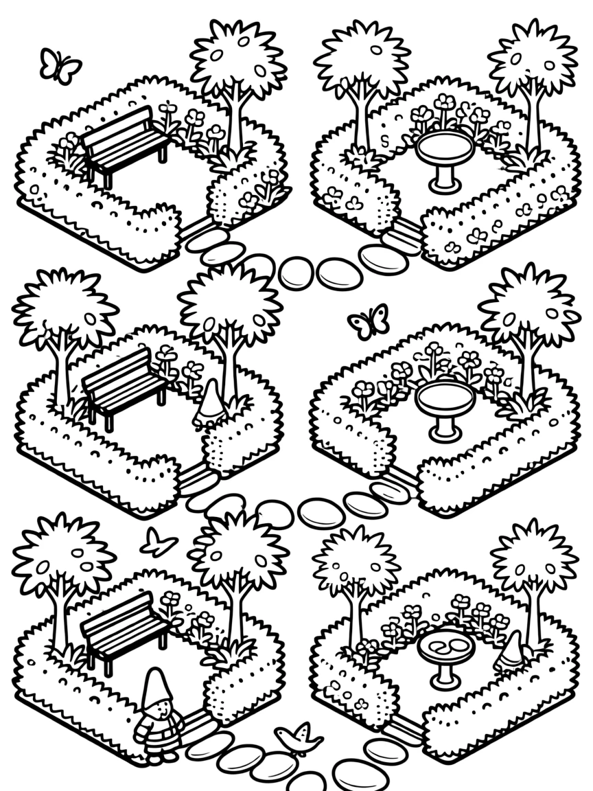 Plants arranged to create private garden rooms