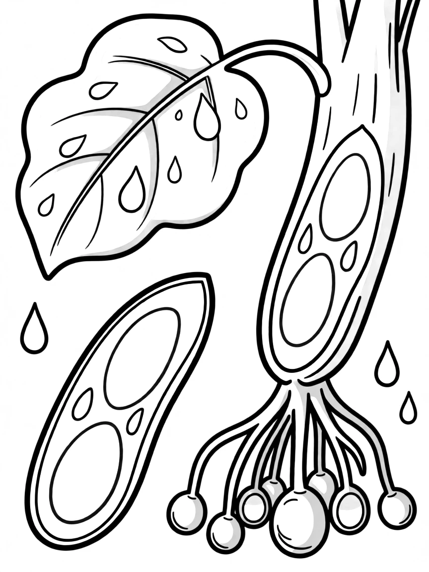 A close-up of how plants store water in different parts