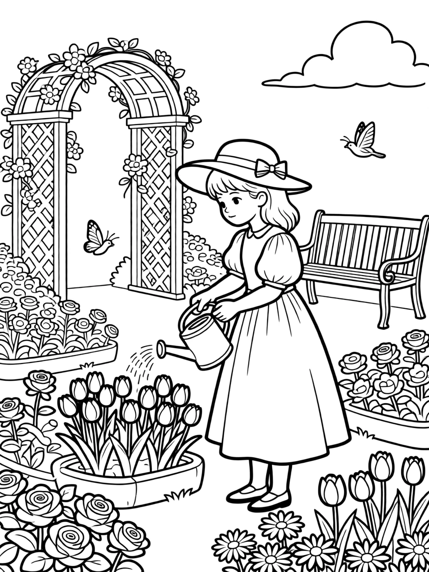 A garden inspired by a specific time period