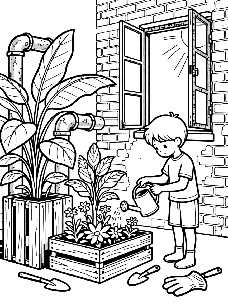 Plants growing in a repurposed industrial space