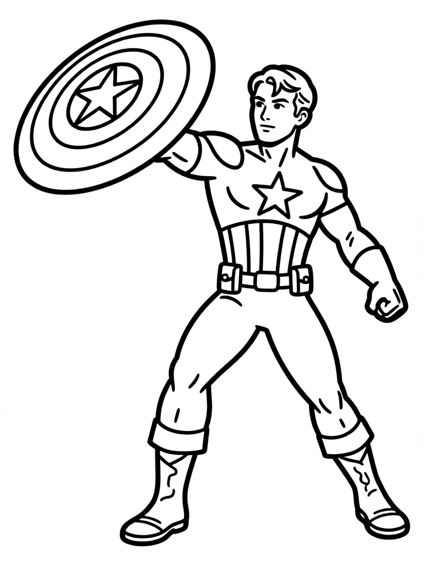 Captain America throwing his shield with perfect accuracy