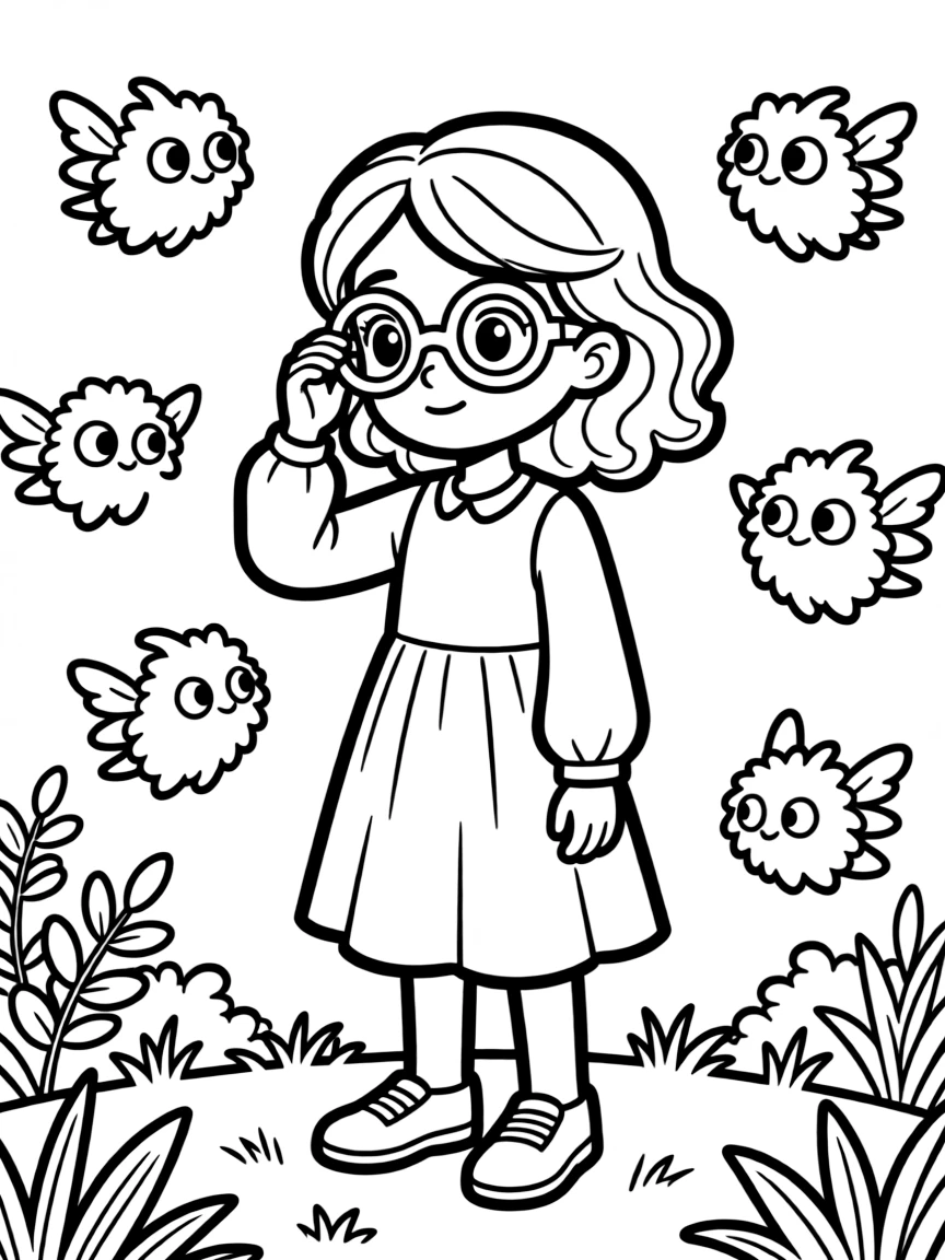 Luna Lovegood with her Spectrespecs looking for Nargles