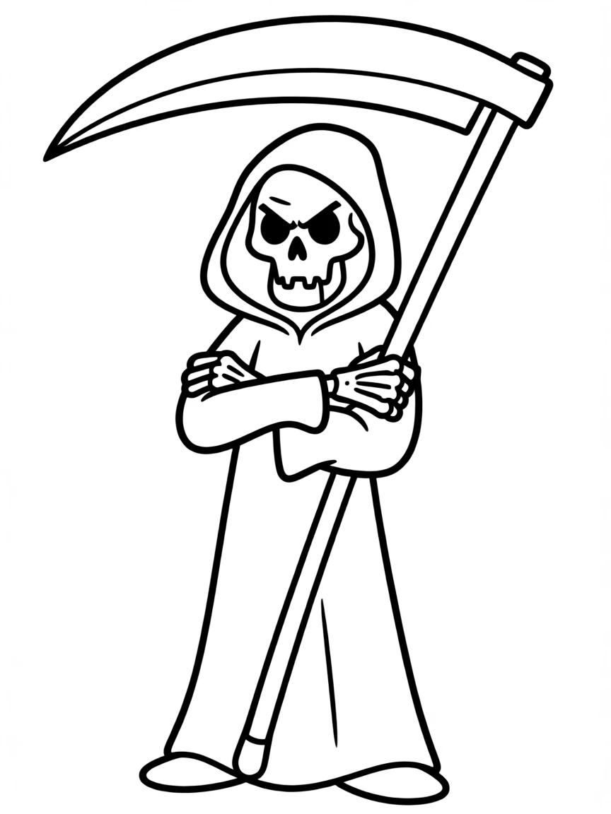 The Grim Reaper from The Grim Adventures of Billy & Mandy looking annoyed