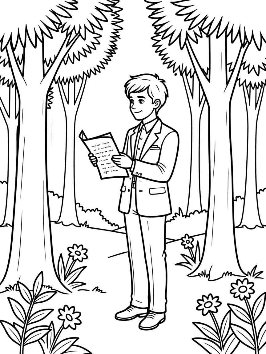 Victor Van Dort practicing his wedding vows in the forest