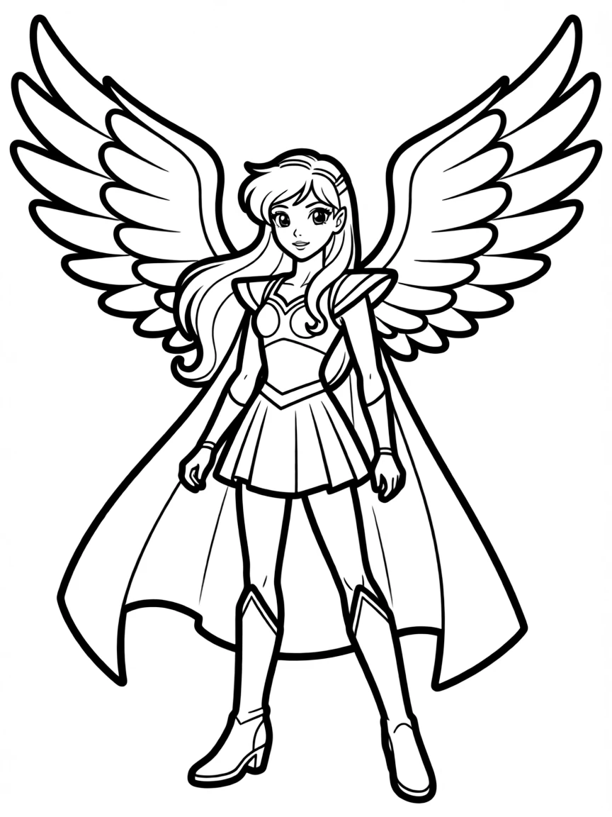 She-Ra in her white outfit with rainbow wings extended