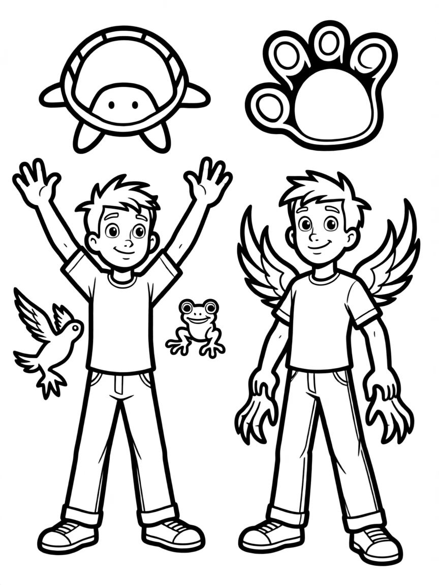 The Wild Kratts brothers transforming with creature powers