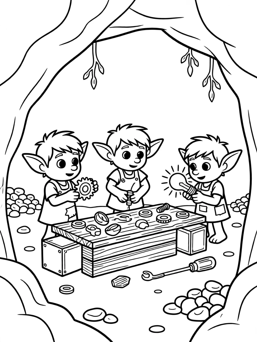The Boxtrolls tinkering with found objects underground