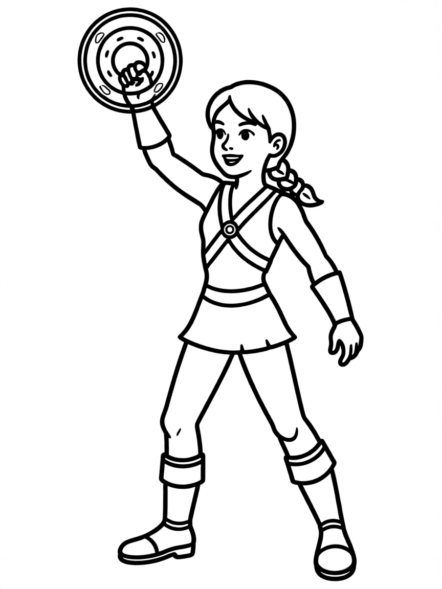 Xena Warrior Princess with chakram ready to throw