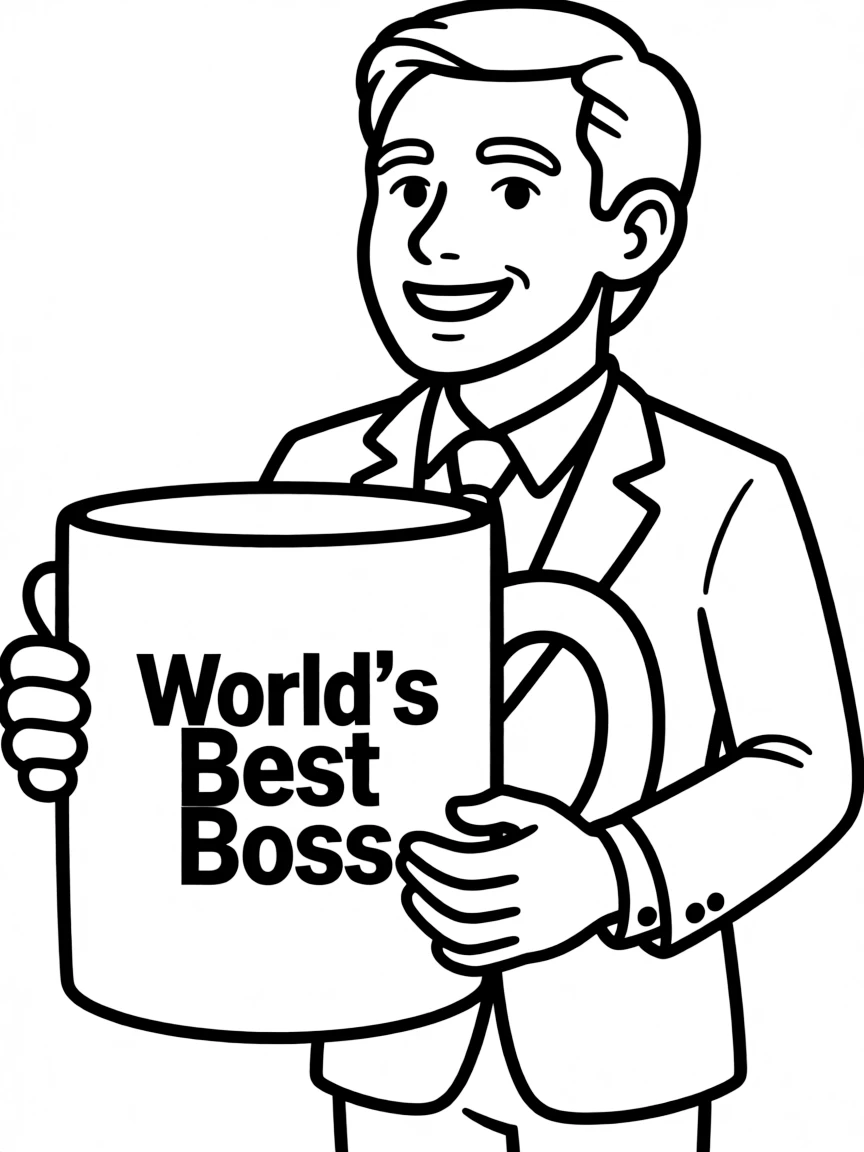 Michael Scott from The Office with "World's Best Boss" mug