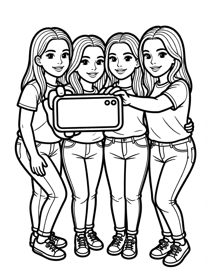 The Kardashian sisters taking a selfie together