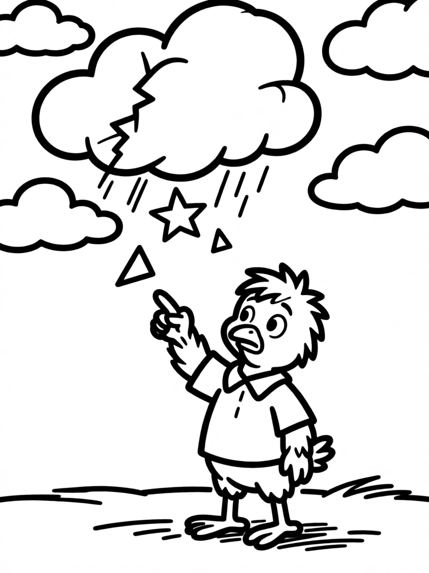 Chicken Little warning about the falling sky