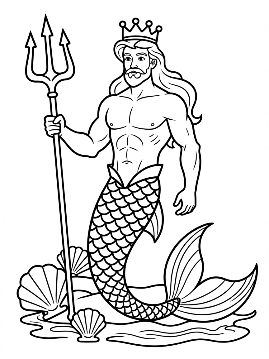 King Triton from The Little Mermaid with his trident