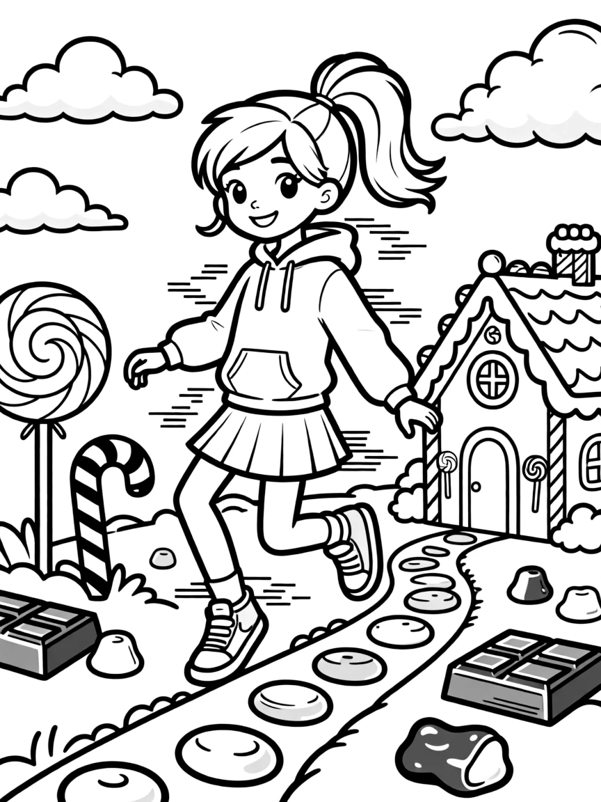 Princess Vanellope glitching through her candy kingdom