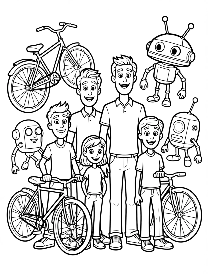 The Robinson family from Meet the Robinsons with their inventions