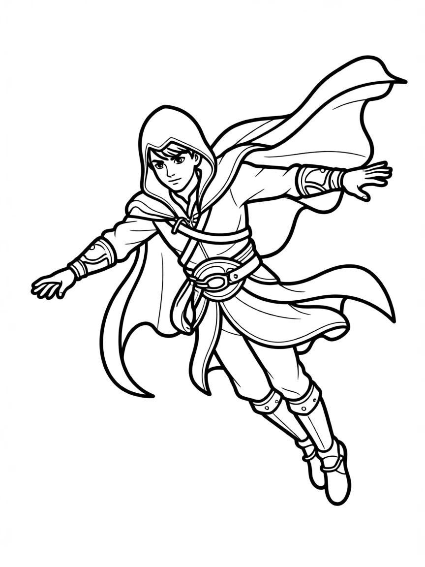 Ezio Auditore from Assassin's Creed in an eagle dive